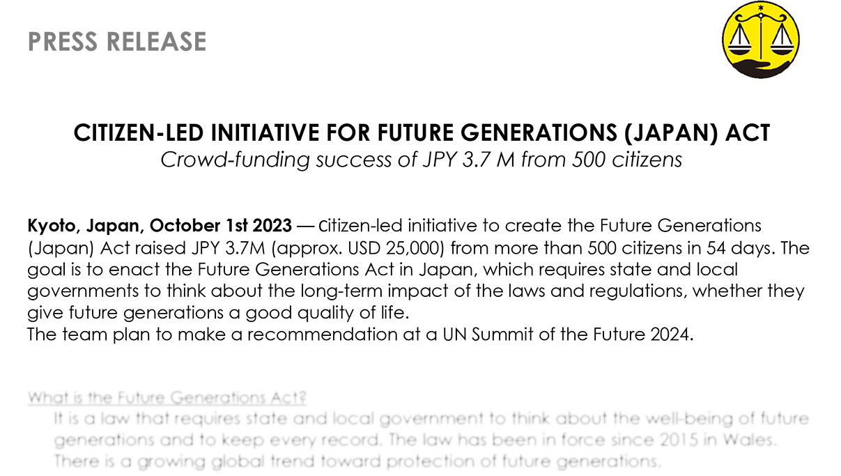 CITIZEN-LED INITIATIVE FOR FUTURE GENERATIONS (JAPAN) ACT